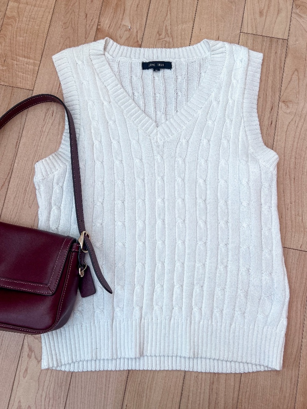 Cream Cable Knit Sweater Vest | Coastal Chic